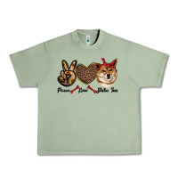 Oil Green peace love shiba inu Urban Heavy Tee - RanaPortraitStore