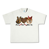 Pistachio peace love shiba inu Urban Heavy Tee - RanaPortraitStore