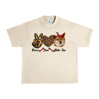 Sandshell peace love shiba inu Urban Heavy Tee - RanaPortraitStore