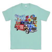 Seafoam western truck fourth of july america Classic Tee - FaDigitalArtStudio