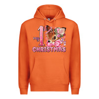 Carrot my first christmas pink reindeer Premium Hoodie - MaliasSmallBusiness