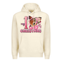 Sandshell my first christmas pink reindeer Premium Hoodie - MaliasSmallBusiness
