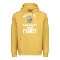 Antique Gold Destroy the patriarchy not the planet Premium Hoodie - Bettercallsaul