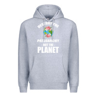 Heather Grey Destroy the patriarchy not the planet Premium Hoodie - Bettercallsaul