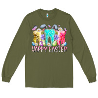 Army Green happy easter tooth Long Sleeve Tee - RacoonDesign