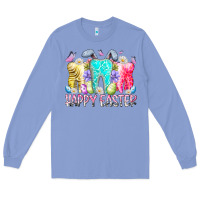 Colony Blue happy easter tooth Long Sleeve Tee - RacoonDesign