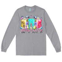 Heather Grey happy easter tooth Long Sleeve Tee - RacoonDesign