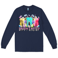 Navy happy easter tooth Long Sleeve Tee - RacoonDesign
