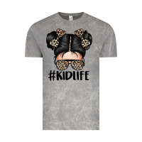 Cloud Rock kid life leopard messy bun Vintage Tee - texasbilliewilder