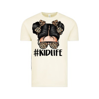Kid Life Leopard Messy Bun Vintage Tee | Teevron