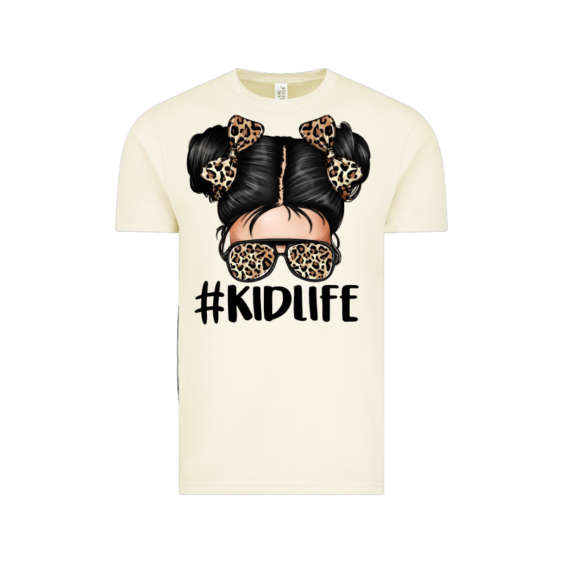 Kid Life Leopard Messy Bun Vintage Tee by texasbilliewilder | Teevron