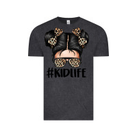 Vintage Black kid life leopard messy bun Vintage Tee - texasbilliewilder