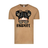 Vintage Camel kid life leopard messy bun Vintage Tee - texasbilliewilder