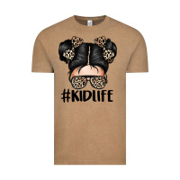 Vintage Coffee kid life leopard messy bun Vintage Tee - texasbilliewilder