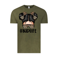 Vintage Olive kid life leopard messy bun Vintage Tee - texasbilliewilder