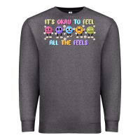 Charcoal Heather it's okay to feel all the feels Premium Sweatshirt - MaliasSmallBusiness