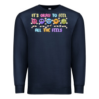 Navy it's okay to feel all the feels Premium Sweatshirt - MaliasSmallBusiness