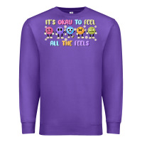 Purple it's okay to feel all the feels Premium Sweatshirt - MaliasSmallBusiness