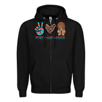 Black peace love easter Zipper Hoodie - JahusDesignShop