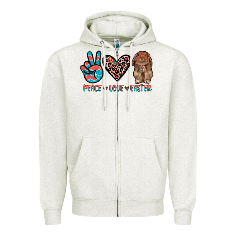 Peace Love Easter Zipper Hoodie by JahusDesignShop | Teevron