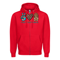 Red peace love easter Zipper Hoodie - JahusDesignShop