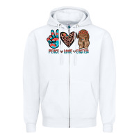 White peace love easter Zipper Hoodie - JahusDesignShop