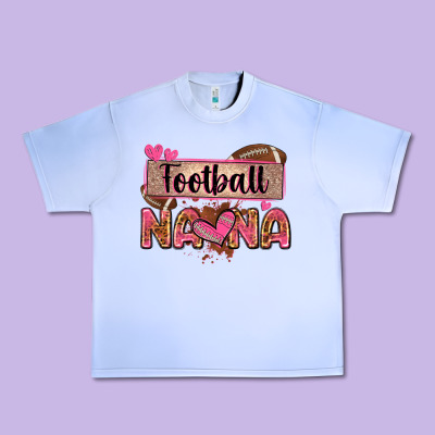 Football Nana With Leopard Urban Heavy Tee Designed By Zillion Design Studio