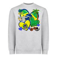 Heather Grey brazil hearts Heavyweight Sweatshirt - texasbilliewilder