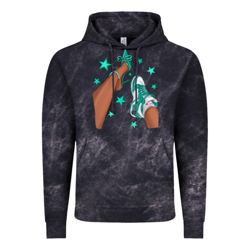 Teal Afro Girl Sneakers And Heels Vintage Hoodie by texasbilliewilder | Teevron