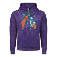 Cloud Purple Teal Afro Girl Sneakers and Heels Vintage Hoodie - texasbilliewilder