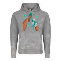 Cloud Rock Teal Afro Girl Sneakers and Heels Vintage Hoodie - texasbilliewilder