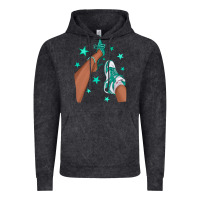 Vintage Black Teal Afro Girl Sneakers and Heels Vintage Hoodie - texasbilliewilder