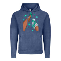 Vintage Denim Teal Afro Girl Sneakers and Heels Vintage Hoodie - texasbilliewilder