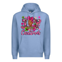 Colony Blue pink christmas joy black woman Premium Hoodie - MaliasSmallBusiness