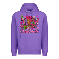 Purple pink christmas joy black woman Premium Hoodie - MaliasSmallBusiness