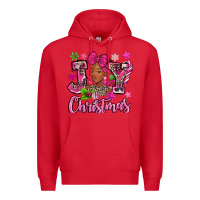 Red pink christmas joy black woman Premium Hoodie - MaliasSmallBusiness