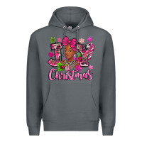 Rock pink christmas joy black woman Premium Hoodie - MaliasSmallBusiness