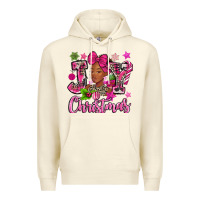 Sandshell pink christmas joy black woman Premium Hoodie - MaliasSmallBusiness