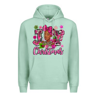 Seafoam pink christmas joy black woman Premium Hoodie - MaliasSmallBusiness