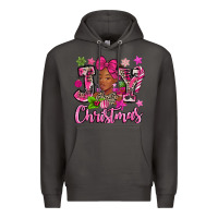 Smoke pink christmas joy black woman Premium Hoodie - MaliasSmallBusiness