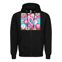 Black Breast cancer balloon Zipper Hoodie - Artiststas