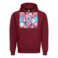 Burgundy Breast cancer balloon Zipper Hoodie - Artiststas