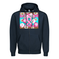 Navy Breast cancer balloon Zipper Hoodie - Artiststas