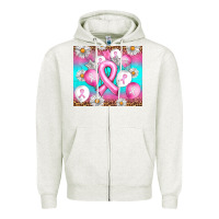 Oatmeal Heather Breast cancer balloon Zipper Hoodie - Artiststas