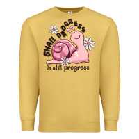 Antique Gold snail progress is stil progress Premium Sweatshirt - MaliasSmallBusiness