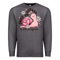 Charcoal Heather snail progress is stil progress Premium Sweatshirt - MaliasSmallBusiness