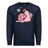Navy snail progress is stil progress Premium Sweatshirt - MaliasSmallBusiness