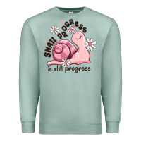 Seafoam snail progress is stil progress Premium Sweatshirt - MaliasSmallBusiness