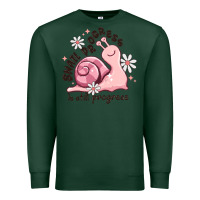 Sports Green snail progress is stil progress Premium Sweatshirt - MaliasSmallBusiness
