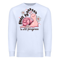 White snail progress is stil progress Premium Sweatshirt - MaliasSmallBusiness